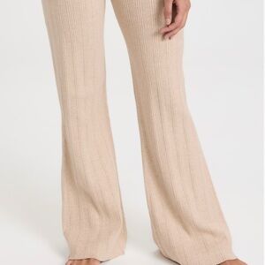 Cozy Cotton Silk Variegated Rib Flared Pant - Adagio Cream